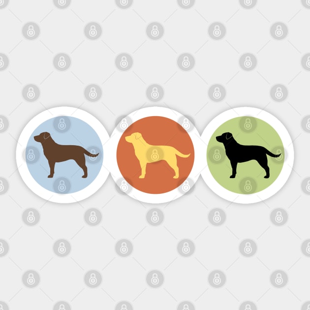 Labrador Retrievers: Chocolate, Yellow, Black Sticker by Coffee Squirrel